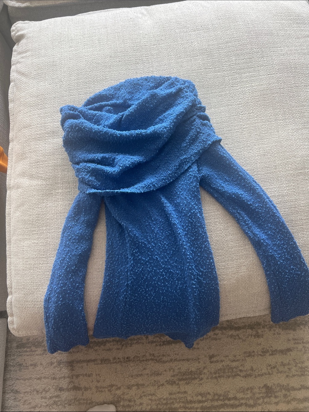 SHEIN Royal Blue Bouclé Cowl Neck Sweater